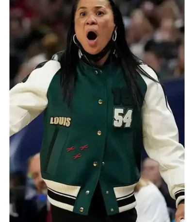 Dawn Staley Green and White 54 Letterman Jacket