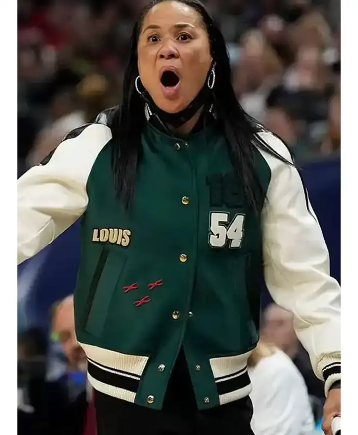 Dawn Staley Green and White 54 Letterman Jacket Dawn Staley Green and White 54 Letterman Jacket