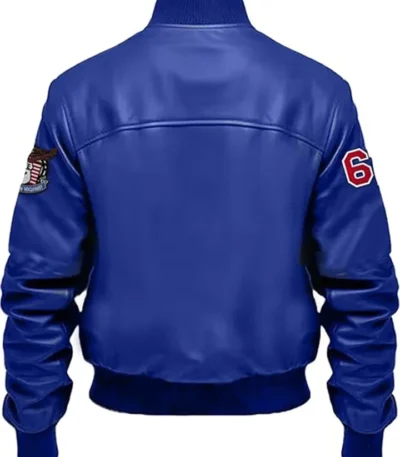 Deacon Royal Blue Stegaro Bomber Leather Jacket