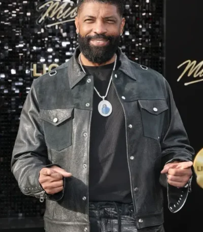 Deon Cole Michael Premiere 2026 Grey Suede Jacket