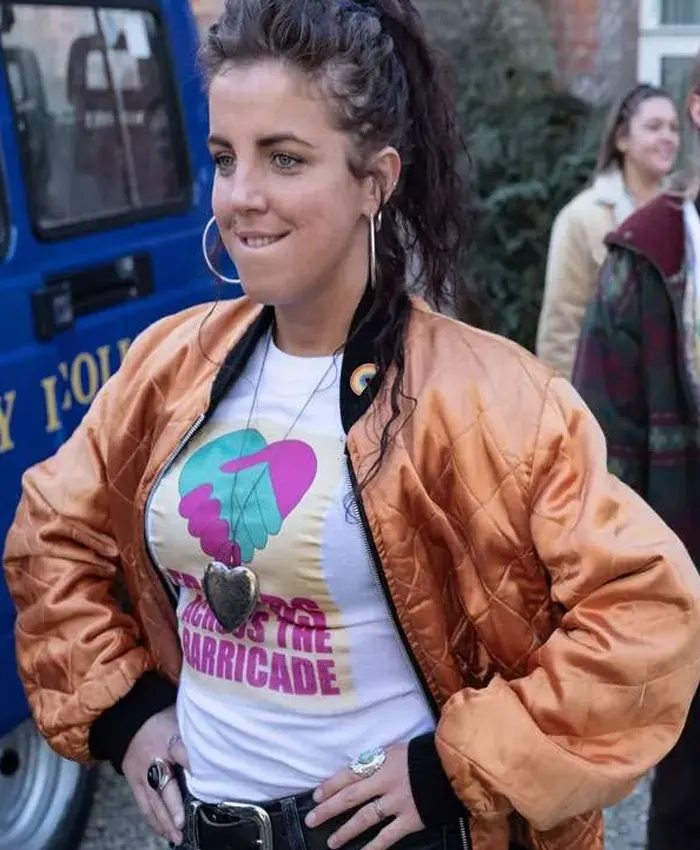 Derry Girls Michelle Mallon Orange Bomber Jacket Derry Girls Michelle Mallon Orange Bomber Jacket