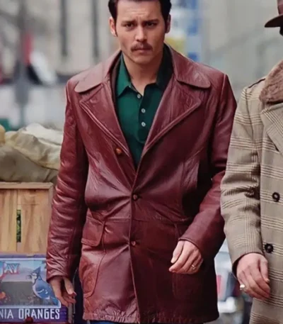 Donnie Brasco Johnny Depp Brown Leather Jacket