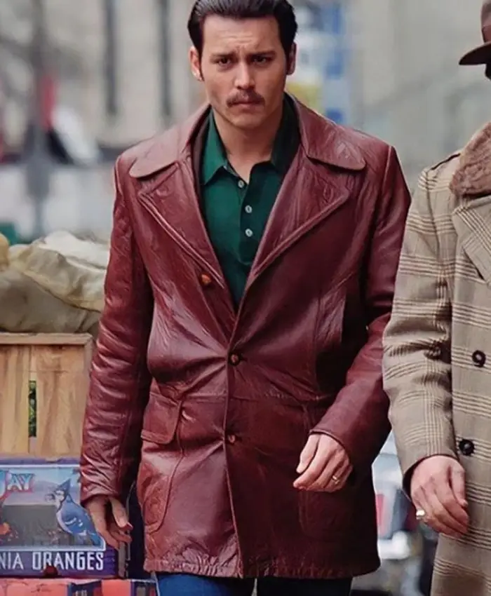 Donnie Brasco Johnny Depp Brown Leather Jacket Donnie Brasco Johnny Depp Brown Leather Jacket