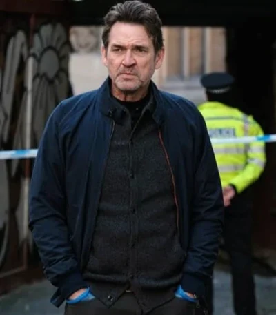 Dougray Scott The Crow Girl Blue Bomber Jacket