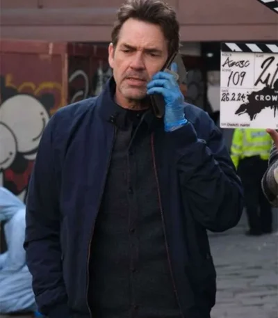 Dougray Scott The Crow Girl Blue Bomber Jacket