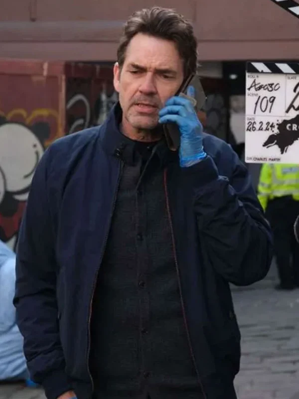 Dougray Scott The Crow Girl Blue Bomber Jacket