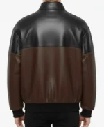 Dual Tone Leather Bomber Jacket