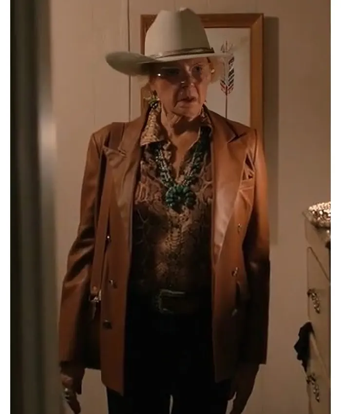 Dutton Ranch Beulah Jackson Brown Leather Blazer Dutton Ranch Beulah Jackson Brown Leather Blazer