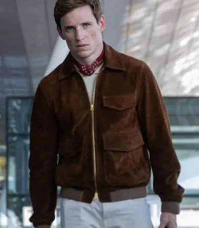 Eddie Redmayne Brown Bomber Jacket