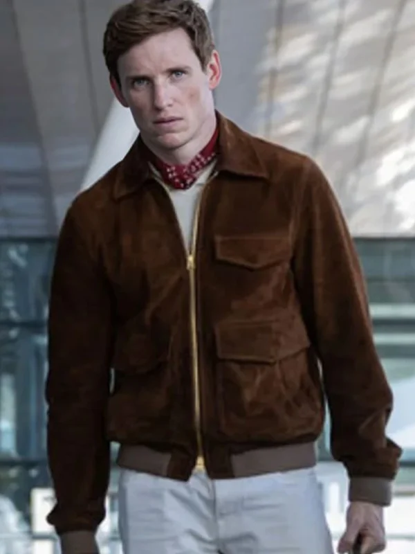 Eddie Redmayne Brown Bomber Jacket