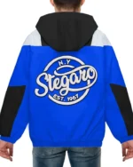 Edge Hooded Stegaro Blue And Black Jacket