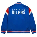 Edmonton Oilers Heavyweight Blue Satin Jacket