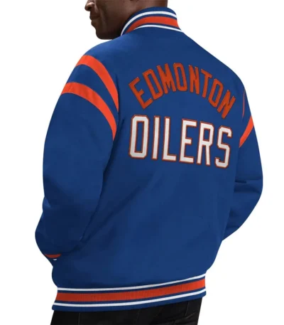 Edmonton Oilers Tailback Blue Varsity Jacket