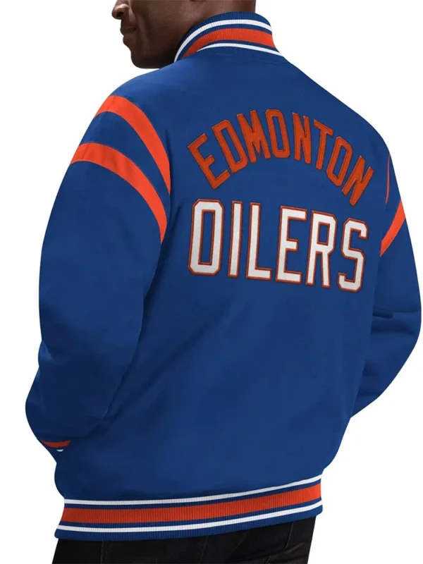 Edmonton Oilers Tailback Blue Varsity Jacket