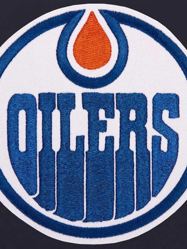 Edmonton Oilers Varsity Navy Wool Jacket