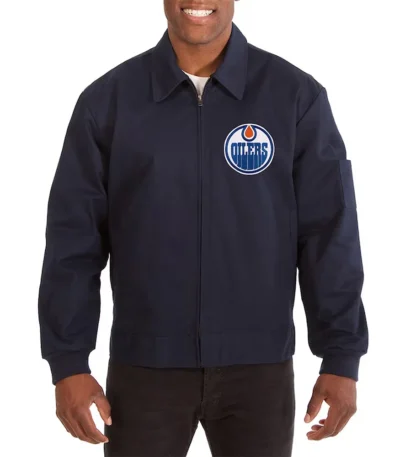 Edmonton Oilers Workwear Navy Cotton Jacket