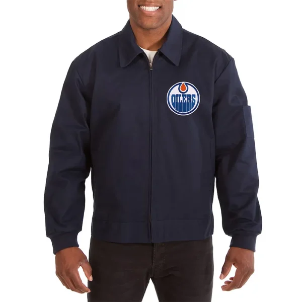 Edmonton Oilers Workwear Navy Cotton Jacket