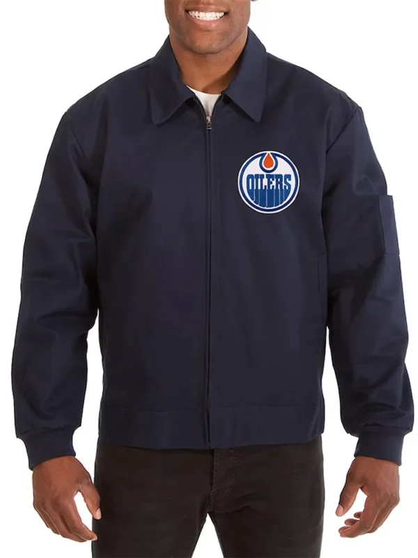 Edmonton Oilers Workwear Navy Cotton Jacket
