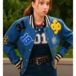 Electric Bloom Jade Castillo Denim Varsity Jacket