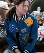 Electric Bloom Jade Castillo Denim Varsity Jacket