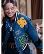 Electric Bloom Jade Castillo Denim Varsity Jacket