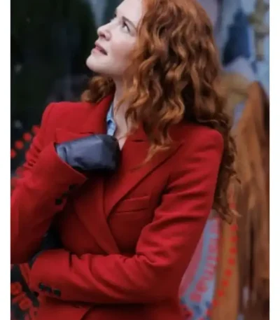 Emily Lane Mistletoe Murders Red Wool Coat