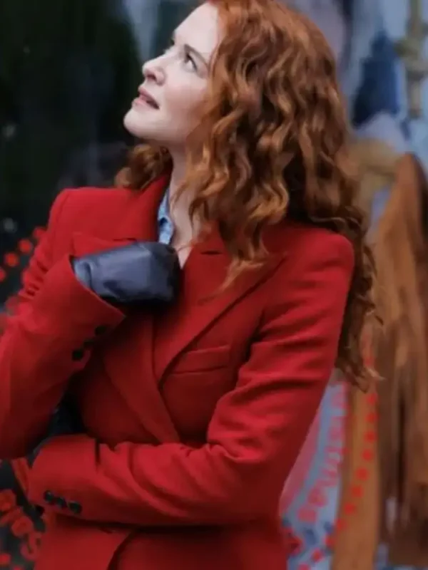 Emily Lane Mistletoe Murders Red Wool Coat