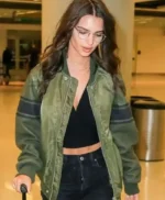 Emily Ratajkowski Green Bomber Jacket