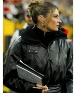 Erin Andrews Black Leather Jumpsuit