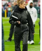 Erin Andrews Black Leather Jumpsuit