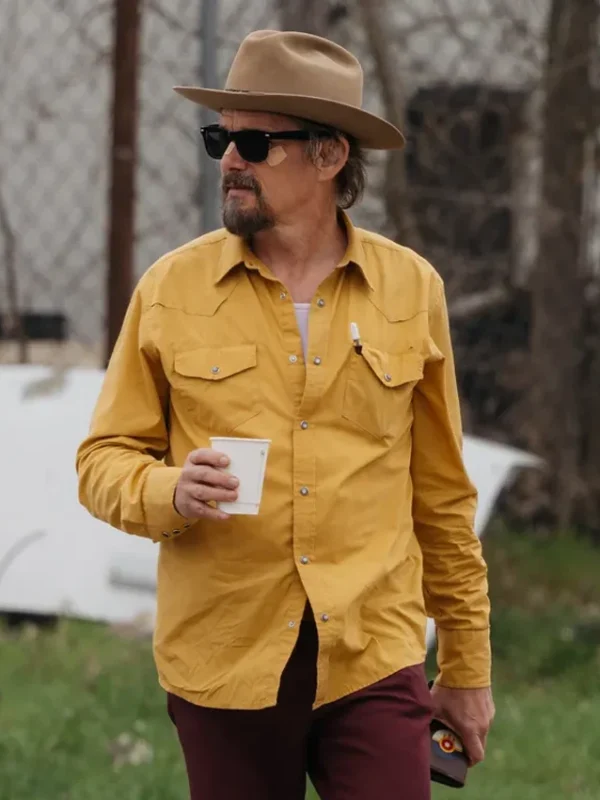 Ethan Hawke The Lowdown Yellow Cotton Shirt
