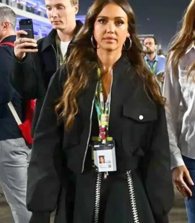 F1 Grand Prix Jessica Alba Black Bomber Jacket