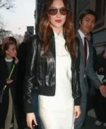 Fashion Week Eileen Gu Leather Jacket