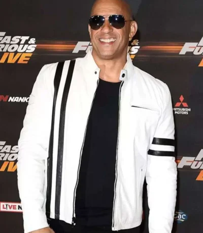 Fast And Furious Live Vin Diesel White Leather Jacket