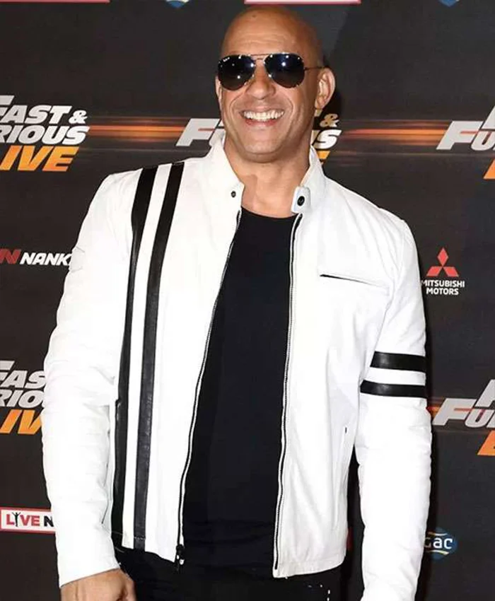 Fast And Furious Live Vin Diesel White Leather Jacket Fast And Furious Live Vin Diesel White Leather Jacket