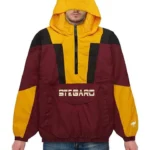 Felix Anorak Maroon And Yellow Stegaro Jacket