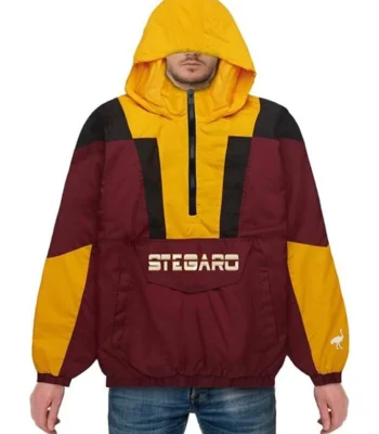 Felix Anorak Maroon And Yellow Stegaro Jacket