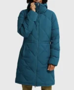 Finding Her Edge Adriana Russo Blue Puffer Coat