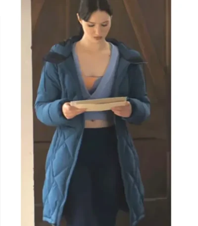 Finding Her Edge Adriana Russo Blue Puffer Coat