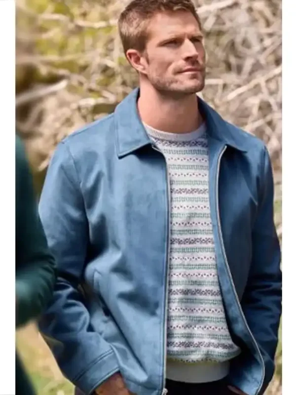 Finding Mr. Christmas Davey Fisher Blue Suede Jacket