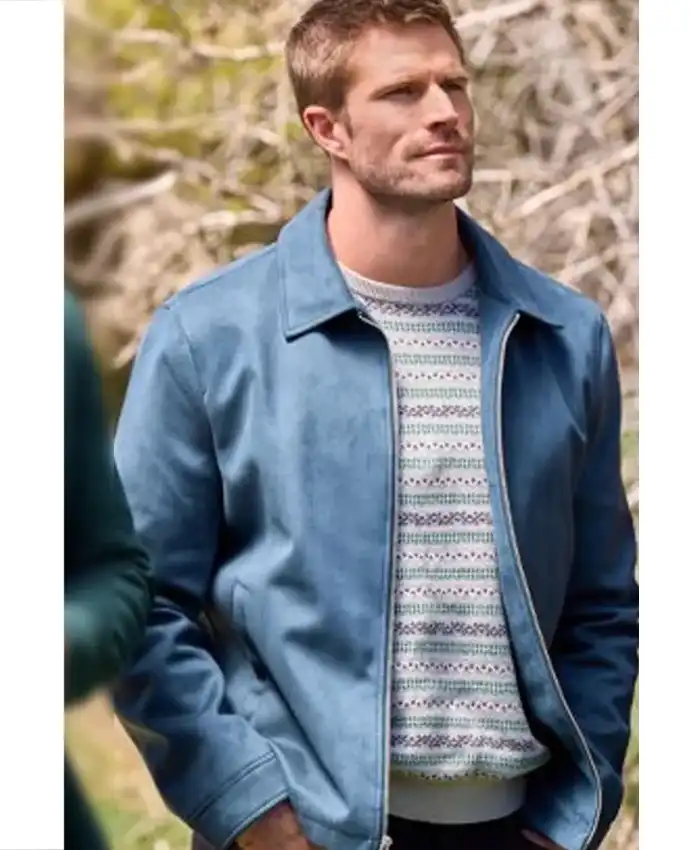 Finding Mr. Christmas Davey Fisher Blue Suede Jacket Finding Mr. Christmas Davey Fisher Blue Suede Jacket