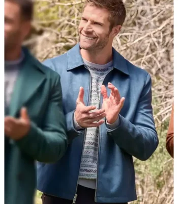 Finding Mr. Christmas Davey Fisher Blue Suede Jacket