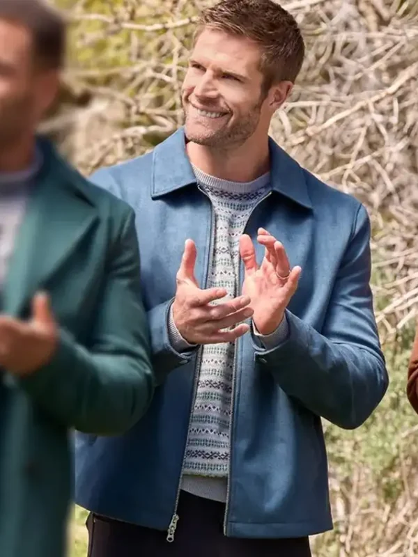 Finding Mr. Christmas Davey Fisher Blue Suede Jacket