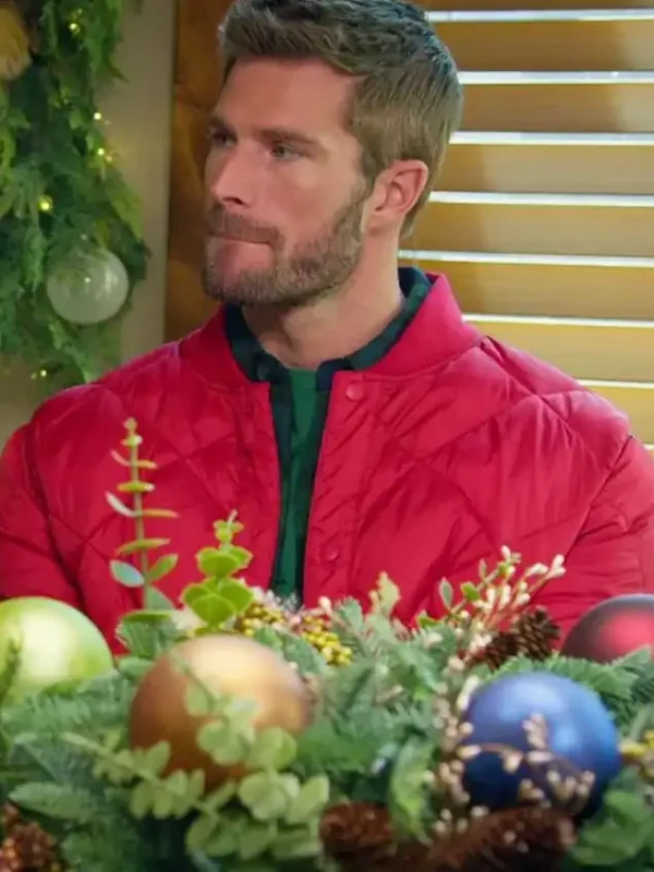 Finding Mr. Christmas Davey Fisher Red Quilted Jacket