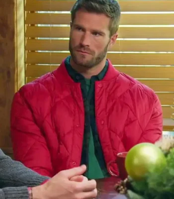 Finding Mr. Christmas Davey Fisher Red Quilted Jacket