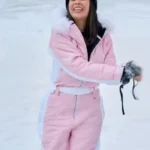 Finding Mr. Christmas Janel Parrish Pink Snowsuit