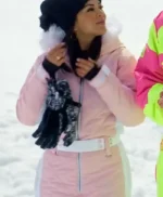 Finding Mr. Christmas Janel Parrish Pink Snowsuit