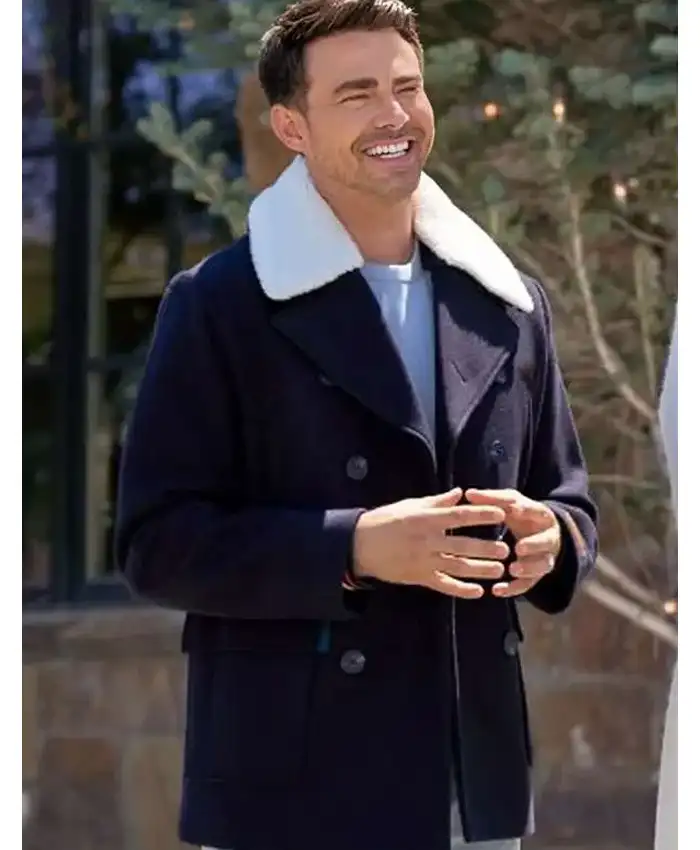 Finding Mr. Christmas Jonathan Bennett Blue Peacoat Finding Mr. Christmas Jonathan Bennett Blue Peacoat
