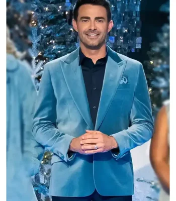 Finding Mr. Christmas Jonathan Bennett Blue Velvet Blazer