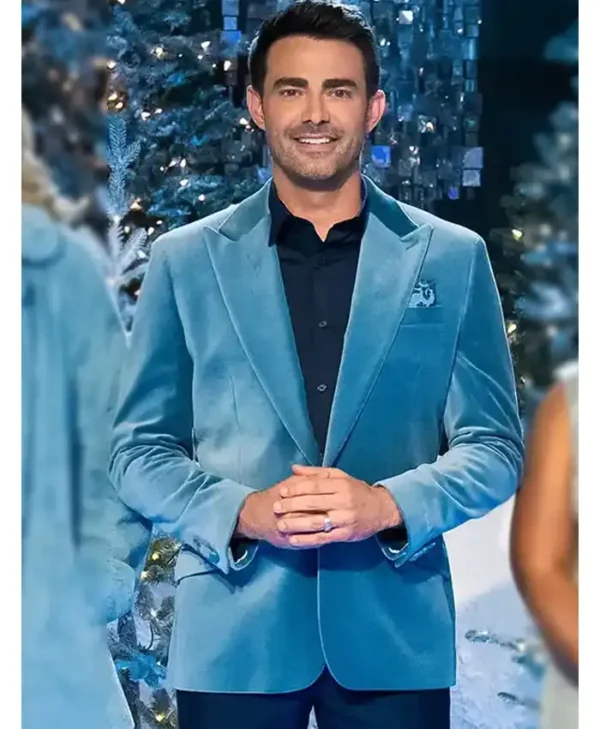 Finding Mr. Christmas Jonathan Bennett Blue Velvet Blazer